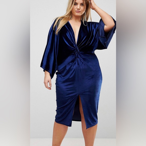 Sophisticated velvet wrap dress for holiday party or any evening occasion. - Picture 1 of 8